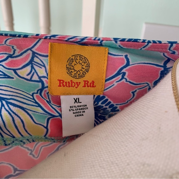 NWT Ruby Rd. Spring Fling Multicolor Floral Stretch Blouse XL NEW - Picture 8 of 8